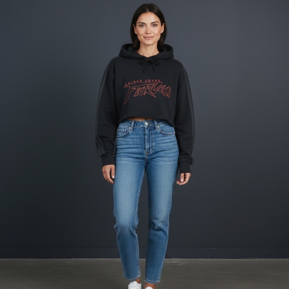 Adidas × Fiorucci Crop Hoodie - Size S